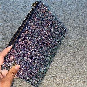 Madewell The Leather Pouch Wallet in Glitter